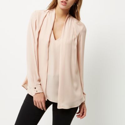 Peach pink 2 in 1 blouse